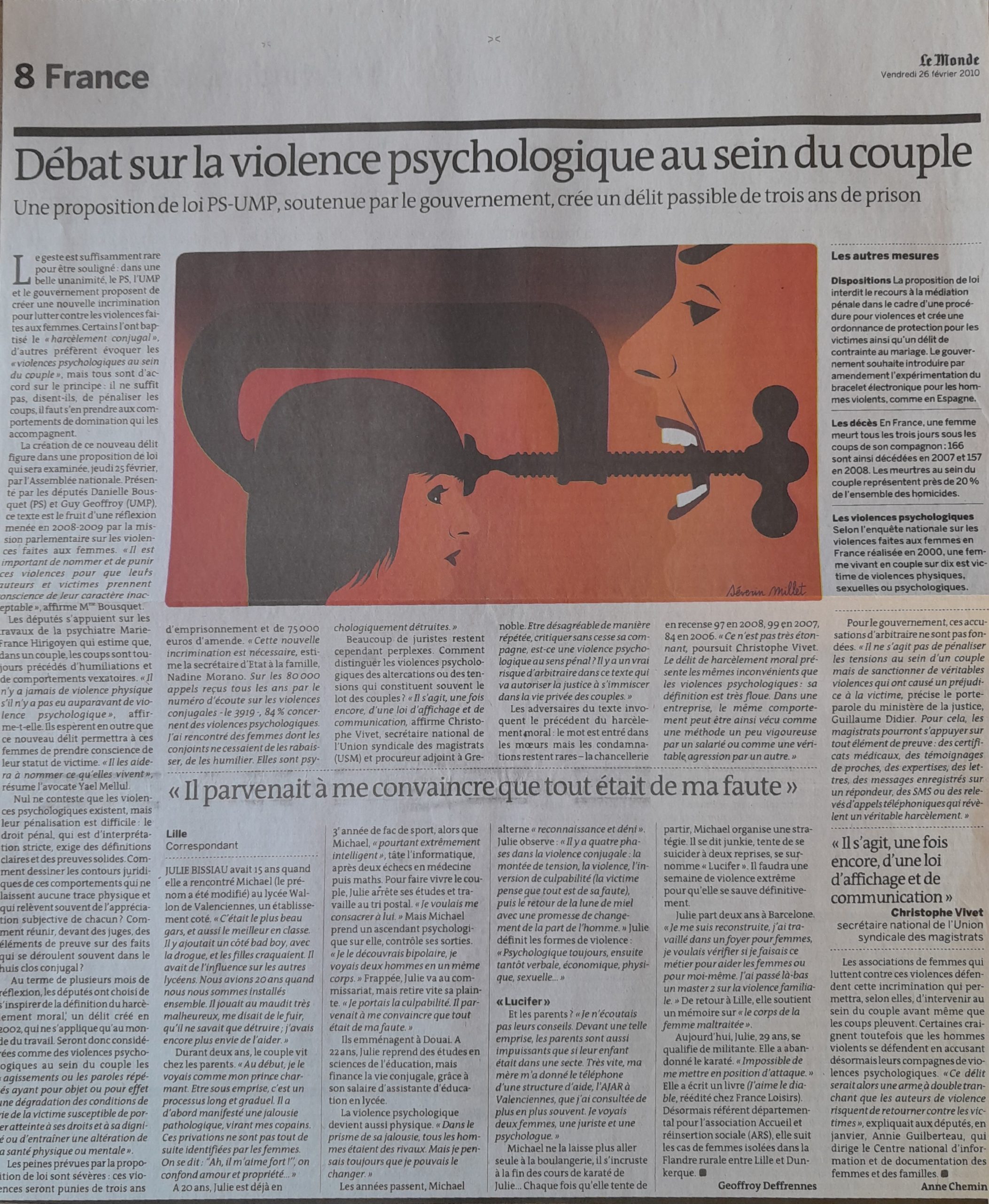 Journal « Le Monde » : L’emprise et l’inversion de culpabilité